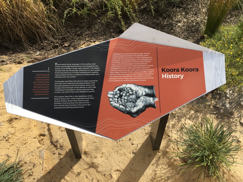Koora Koora / History Yandi Park sign
